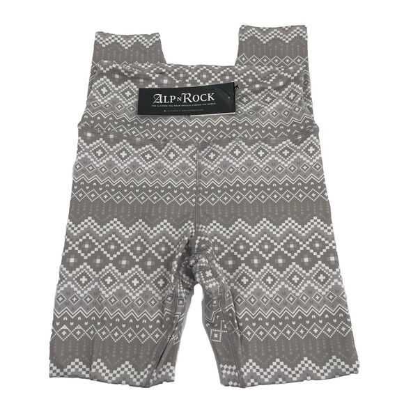 Alp-n-Rock Pants - Alp N Rock Leggings Womens Small Gray White Nordic Print